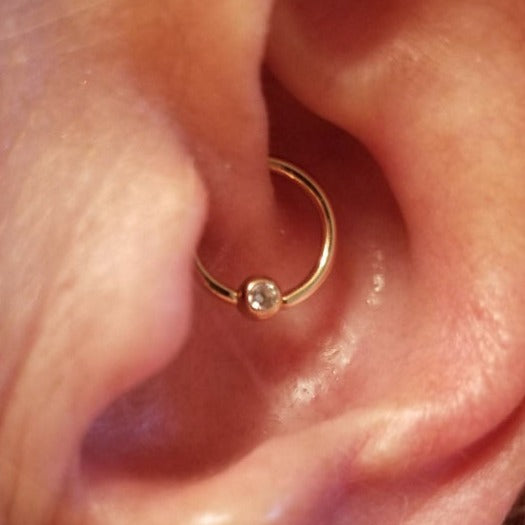 Ion Plated Fixed CZ Ball Captive Ring