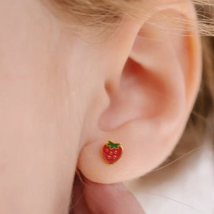 Steel Threadless Push In Strawberry Tragus Labret