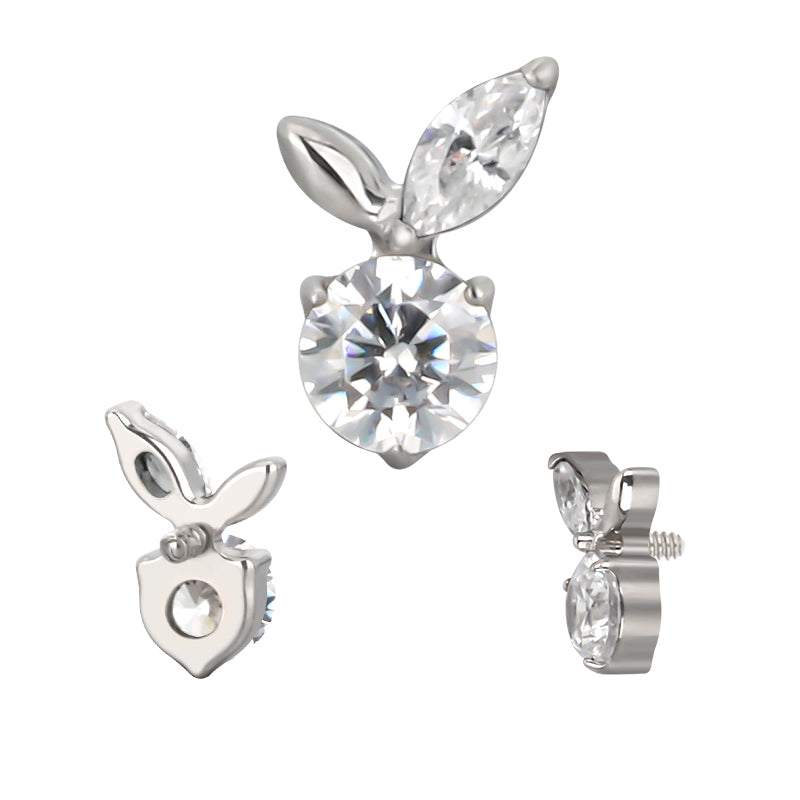 G23 Titanium Internally Threaded CZ Apple Labret