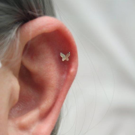G23 Titanium Threadless Push In 3D Butterfly Labret