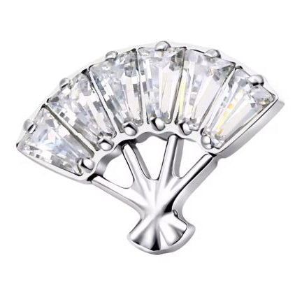 Steel Threadless Push In Baguette CZ Fan Tragus Labret