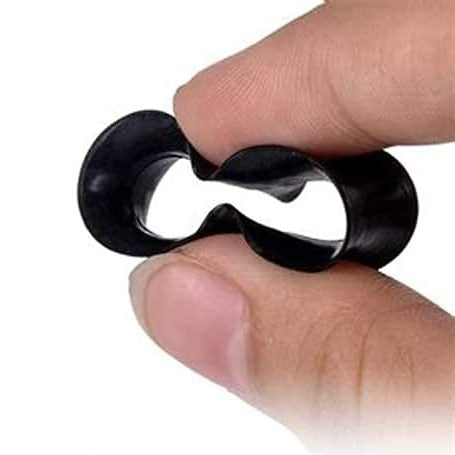 Giant Black Ear Skin Silicone Tunnels 1/2" to 7/16"