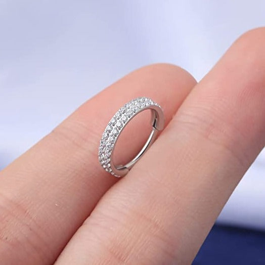 G23 Titanium Double Rim CZ Hinged Segment Clicker