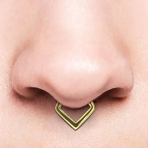 Ion Plated Steel Chevron Triangle V Shape Septum Flat Clicker