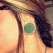 Green Jade Stone Double Flare Plugs