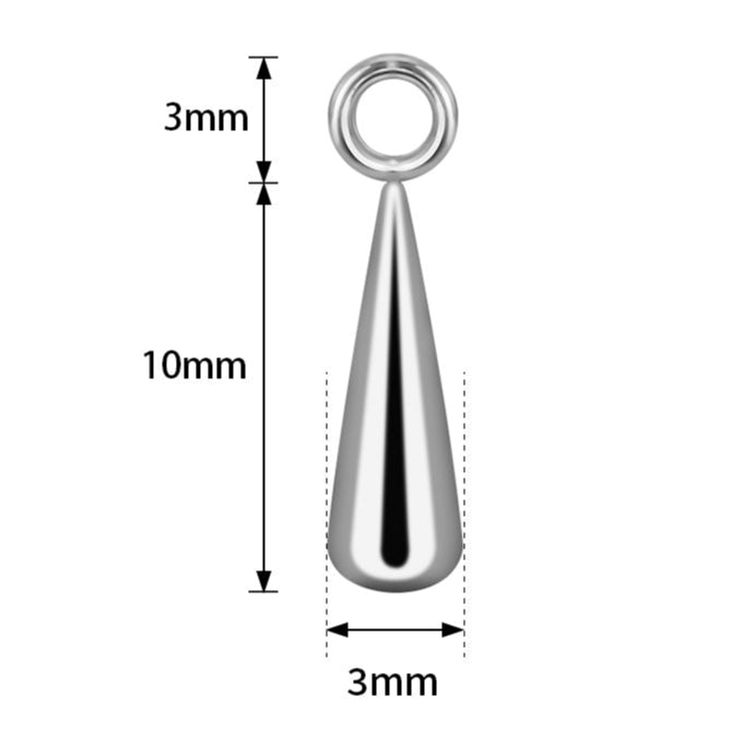 G23 Titanium Teardrop Dangle Charm