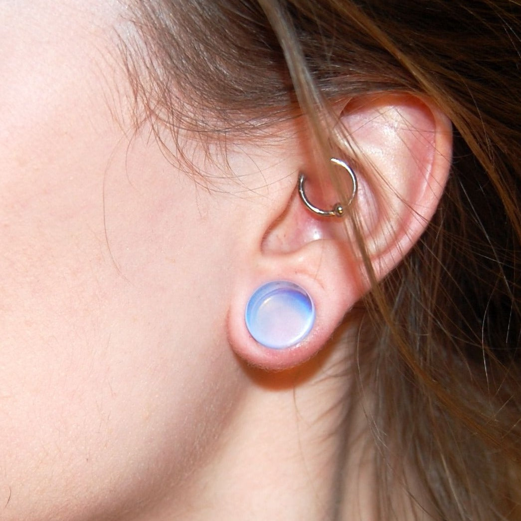 Opalite Stone Double Flare Plugs