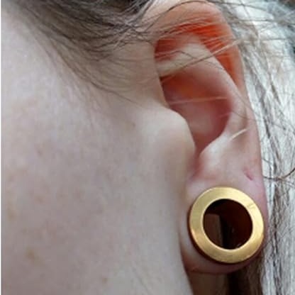 Steel Gold Ion Plated Screw On Flesh Tunnel