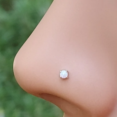 G23 Titanium Prong Set Opal Top Nose Screw