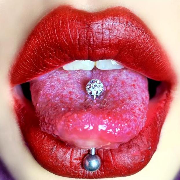 Ferido CZ Ball Tongue Barbell