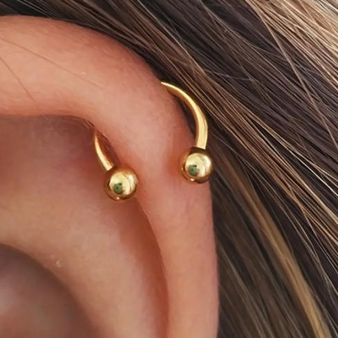 G23 PVD Titanium Internally Threaded Ball Horseshoe