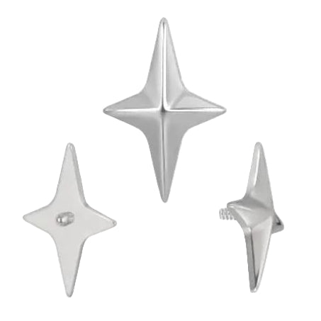 G23 Titanium Internally Threaded Four Pointed North Star Top