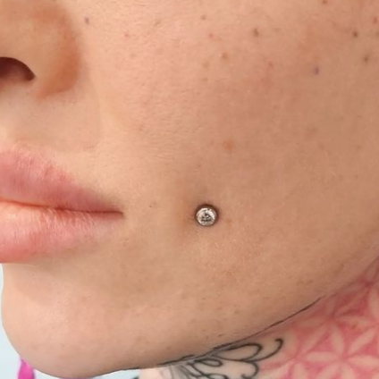 16G XL CZ Gem Cheek Labret