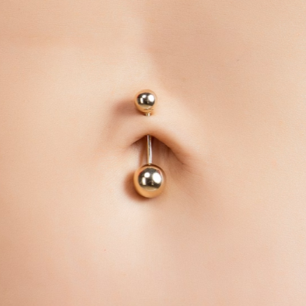 G23 PVD Titanium Internally Threaded Ball Belly Ring