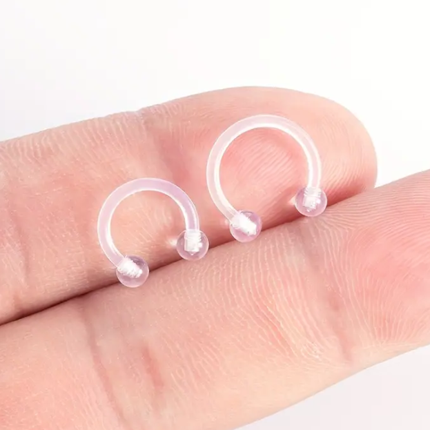 16G Clear Flexible Ball Horseshoe Retainer