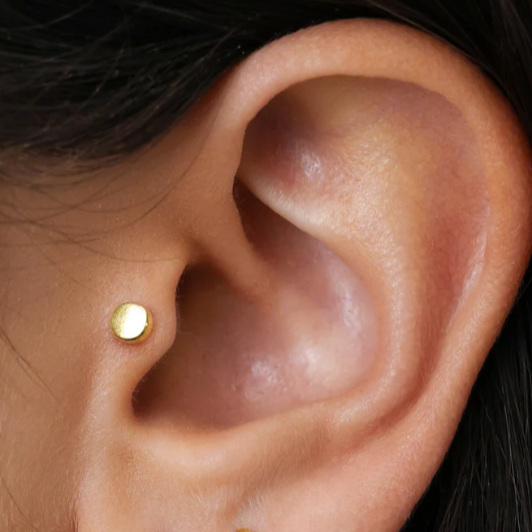 G23 Titanium 4mm Disc Internally Threaded Tragus Labret