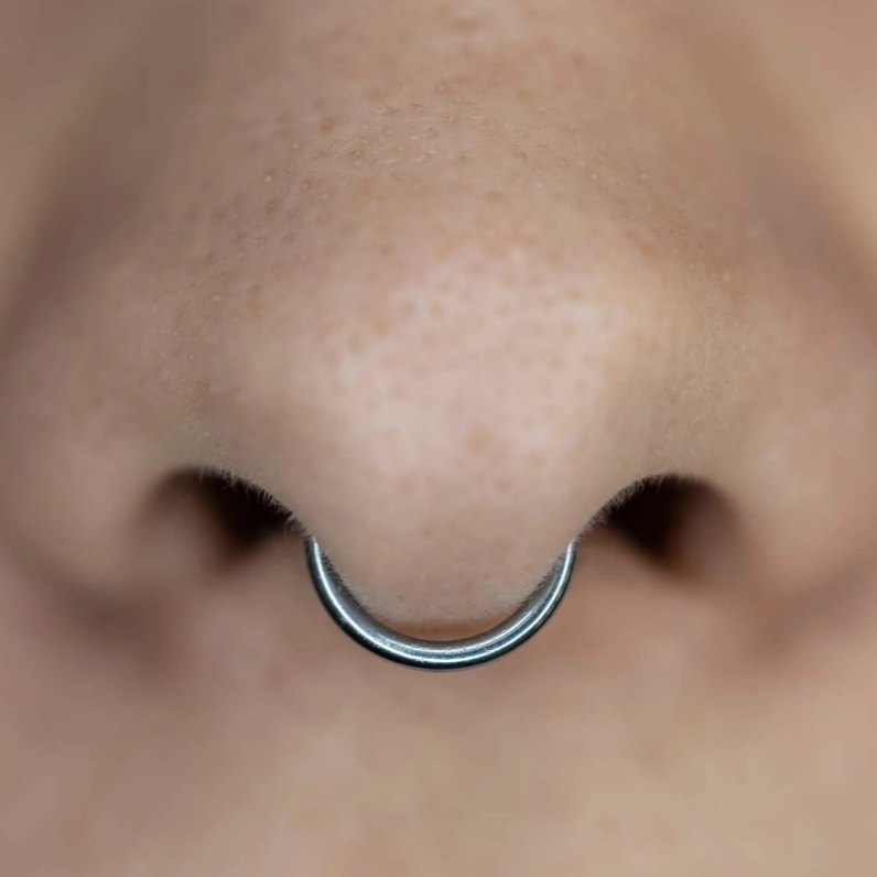 G23 Titanium D Shape Hoop Hinged Clicker Ring