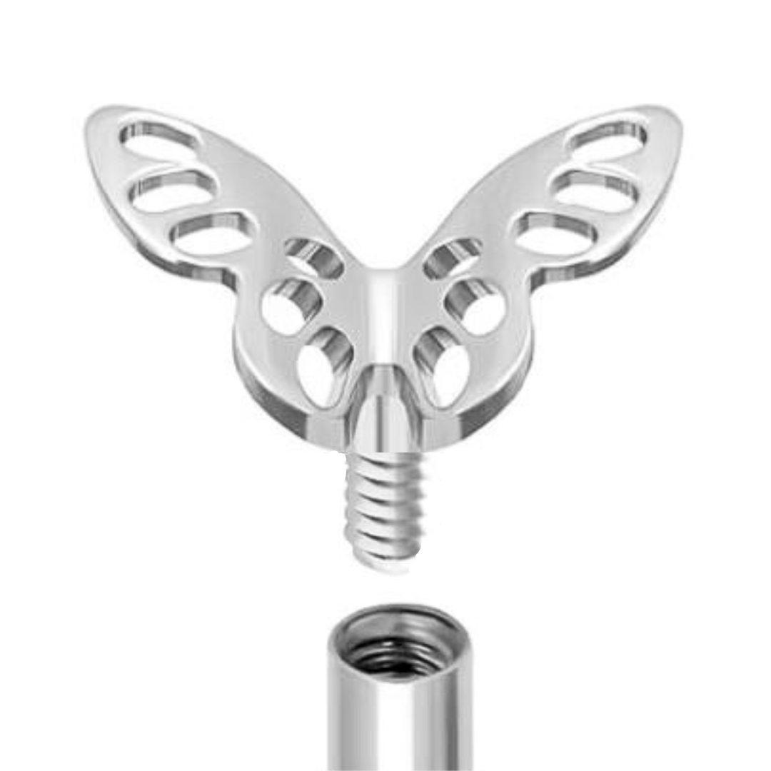 G23 Titanium Internally Threaded 3D Hollow Butterfly Top