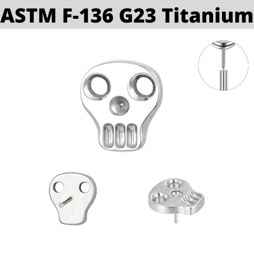 G23 Titanium Threadless Push In Skull Top