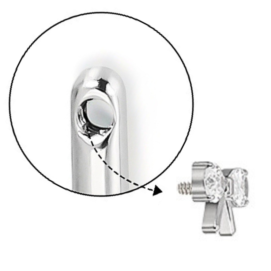 G23 Titanium 4mm Base Internally Threaded Vertical Helix Labret Shaft