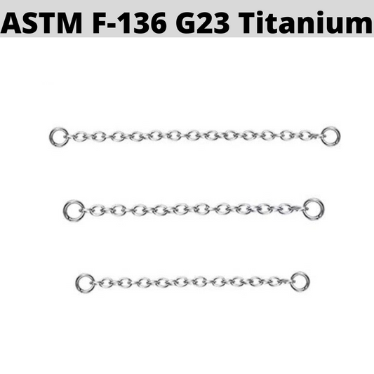 G23 Titanium Single Chain Nose Bridge Ear Connector