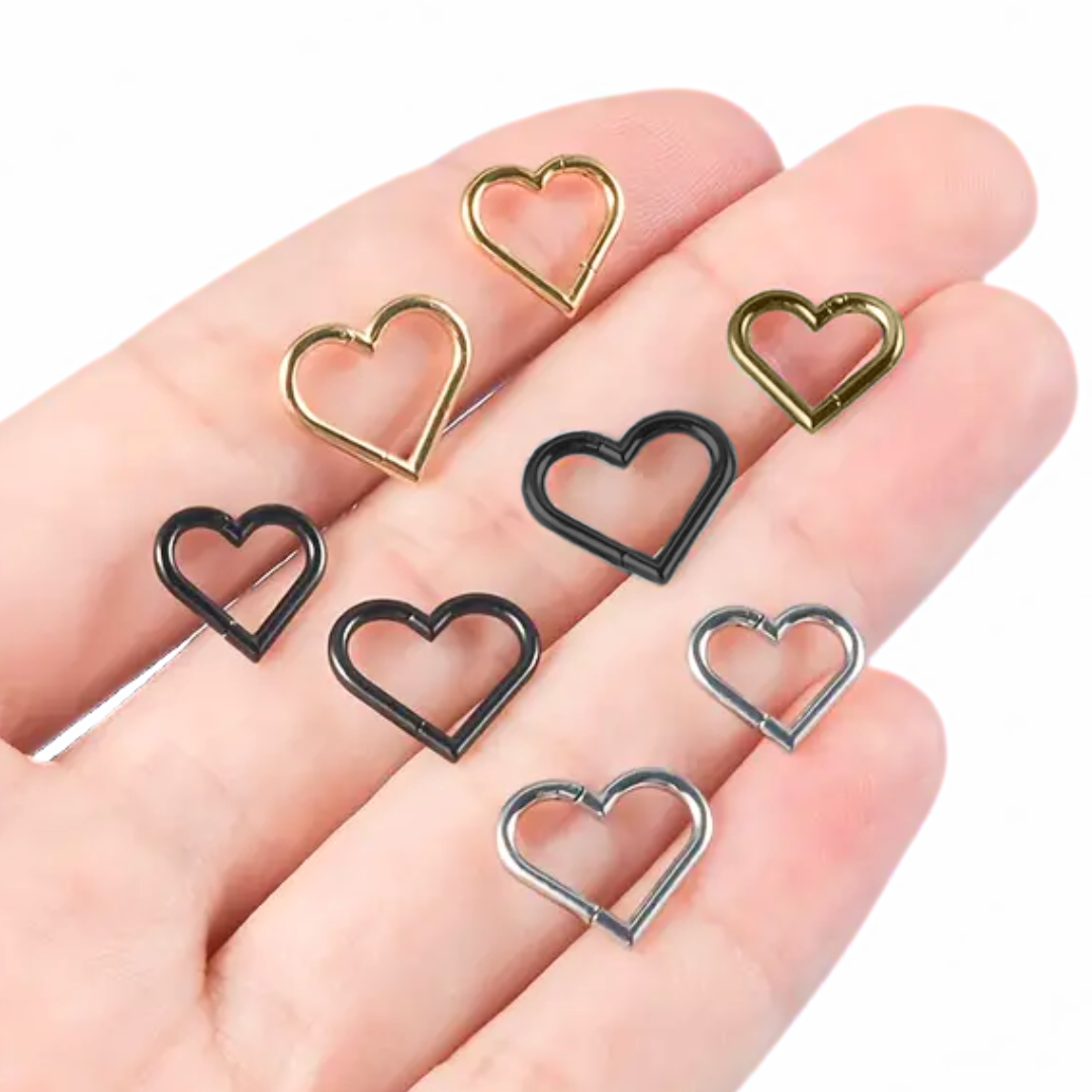 Ion Plated Steel Heart Shape Hinged Segment Clicker