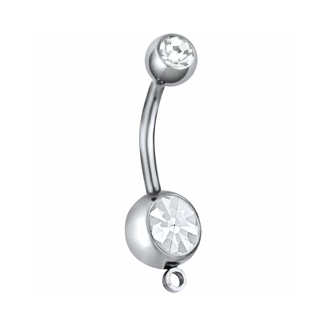 Add Your Charm Clear CZ Loop Belly Ring