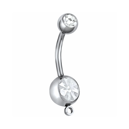 Add Your Charm Clear CZ Loop Belly Ring
