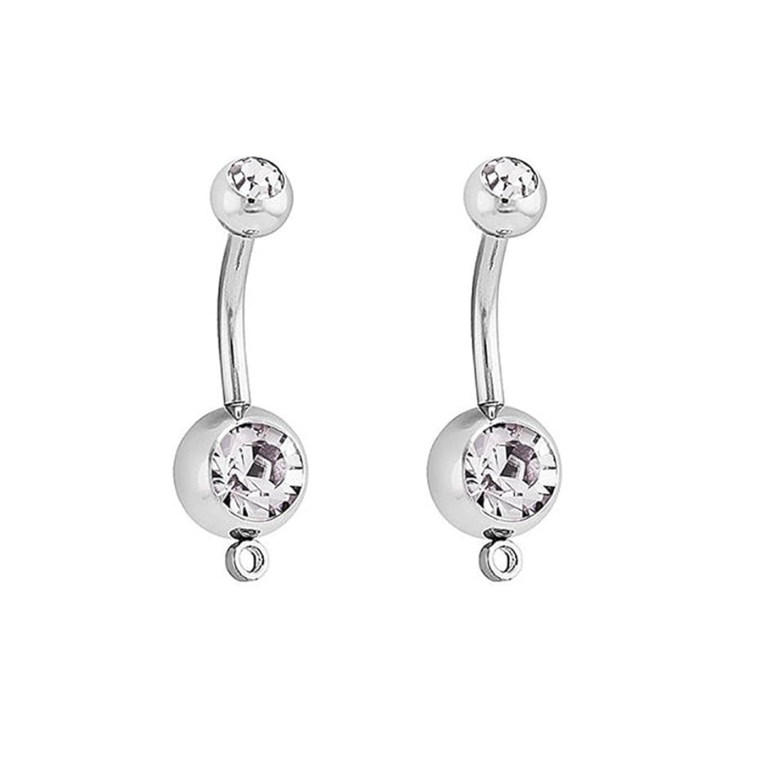 Add Your Charm Clear CZ Loop Belly Ring