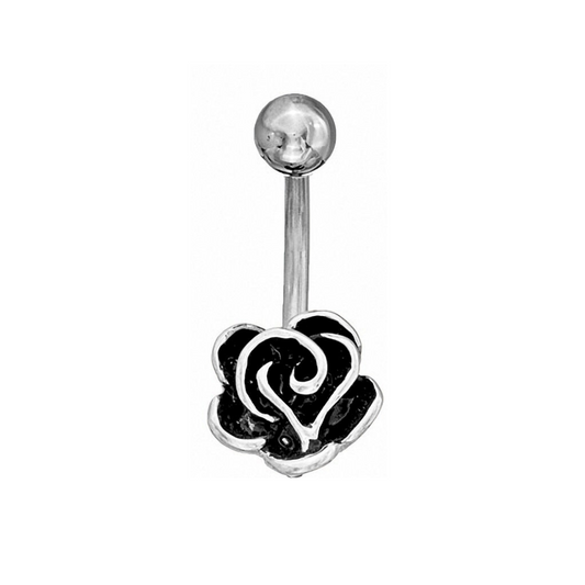 Steel Antique Rose Belly Ring