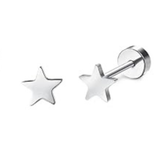 Steel Laser Cut Star Logo Top with Flat Screw Back