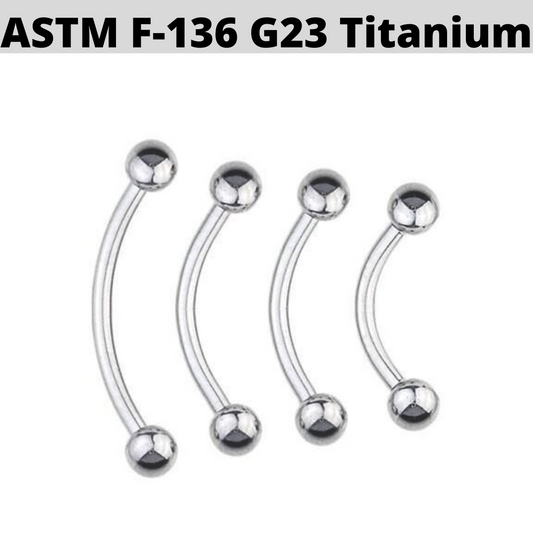 G23 16G Titanium 3mm Ball Curved Barbell