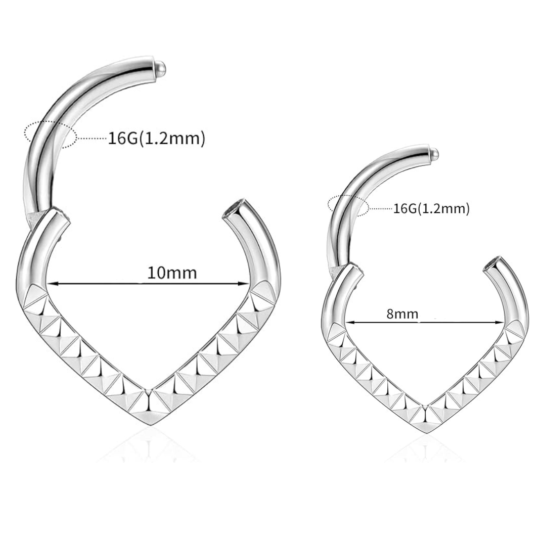 G23 Titanium Pyramid Cut Chevron Hinged Segment Clicker