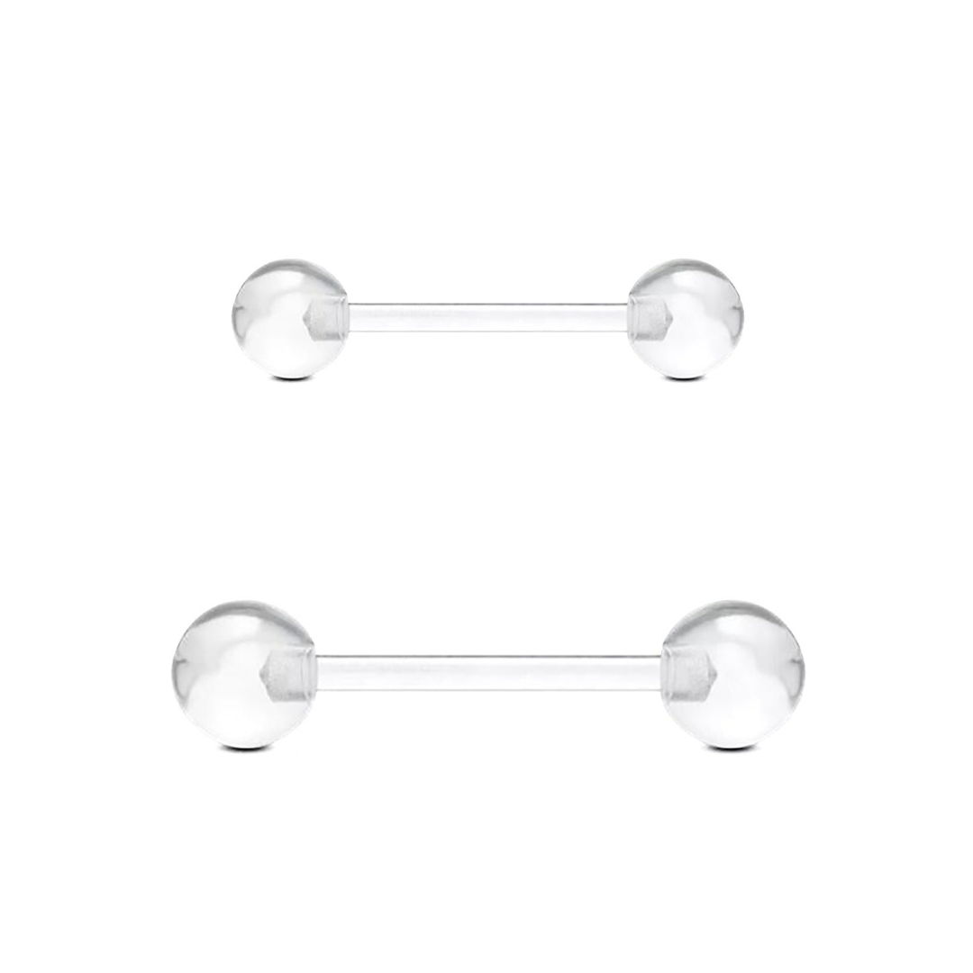 Clear Flexible Tongue Barbell Retainer