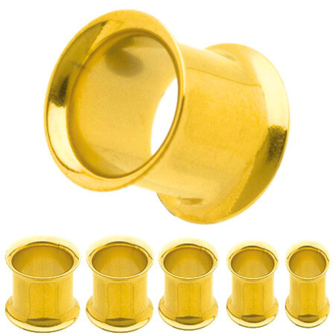 Gold Steel Ion Plated Double Flared Tunnel