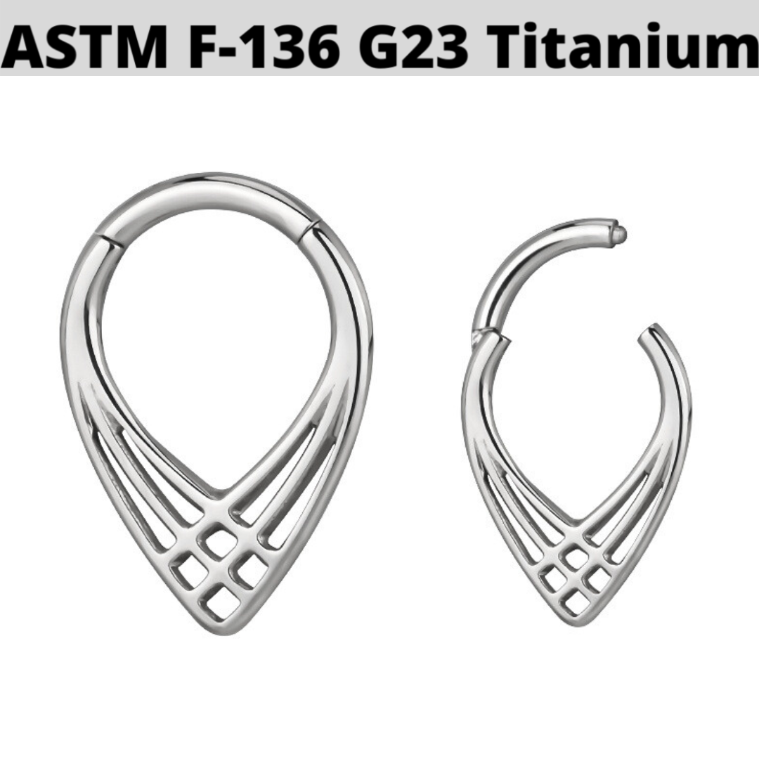 G23 Titanium Cross Chevron Pointed Hinged Segment Clicker