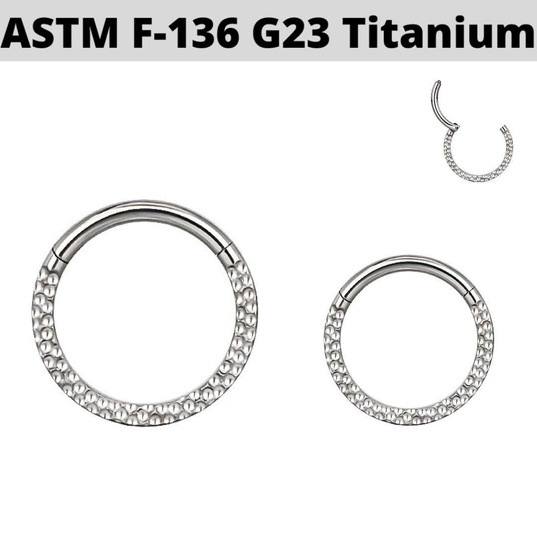 G23 Titanium Hammered Front Hinged Segment Clicker