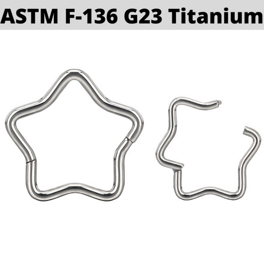 G23 Titanium Star Shape Hinged Clicker