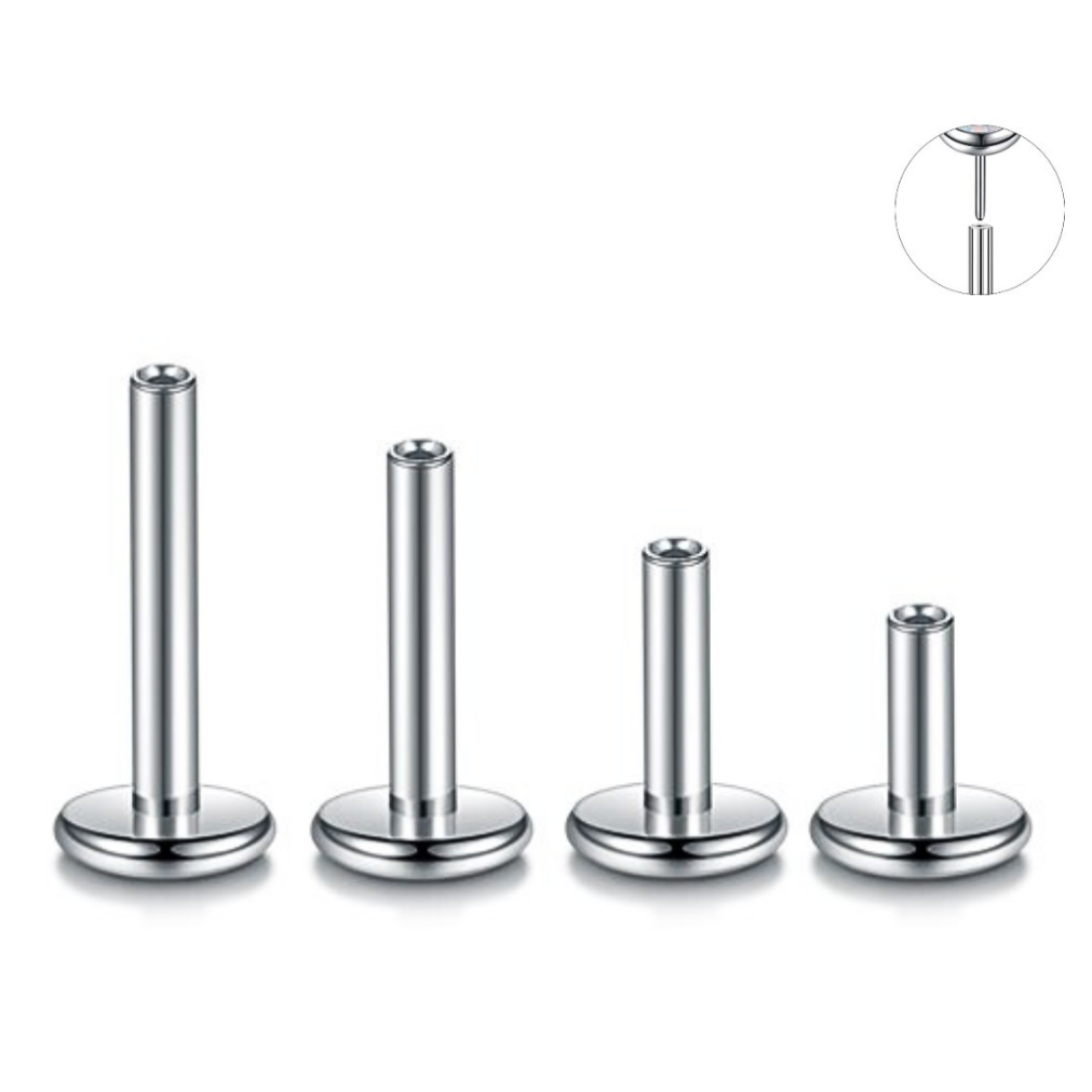 Steel 3mm Base Threadless Push In Labret Shaft