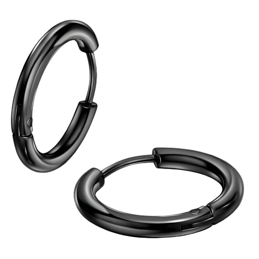 Ion Plated Steel Hinged Clicker Round Ear Hoop