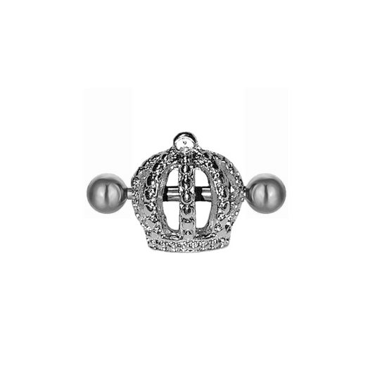 Steel Royal Crown Helix Ear Cuff Shield