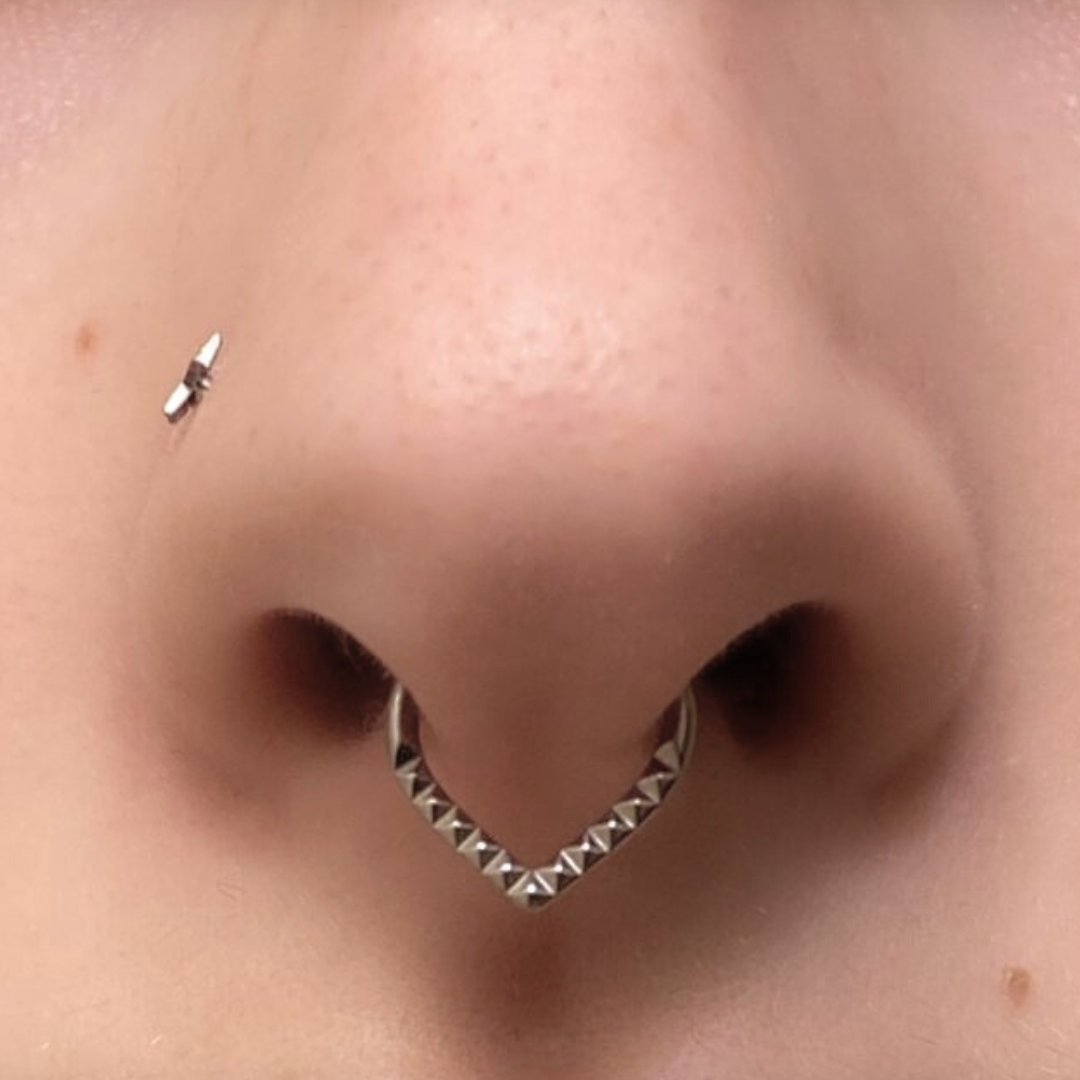 16G Ion Plated Steel Pyramid Cut Chevron Hinged Segment Clicker