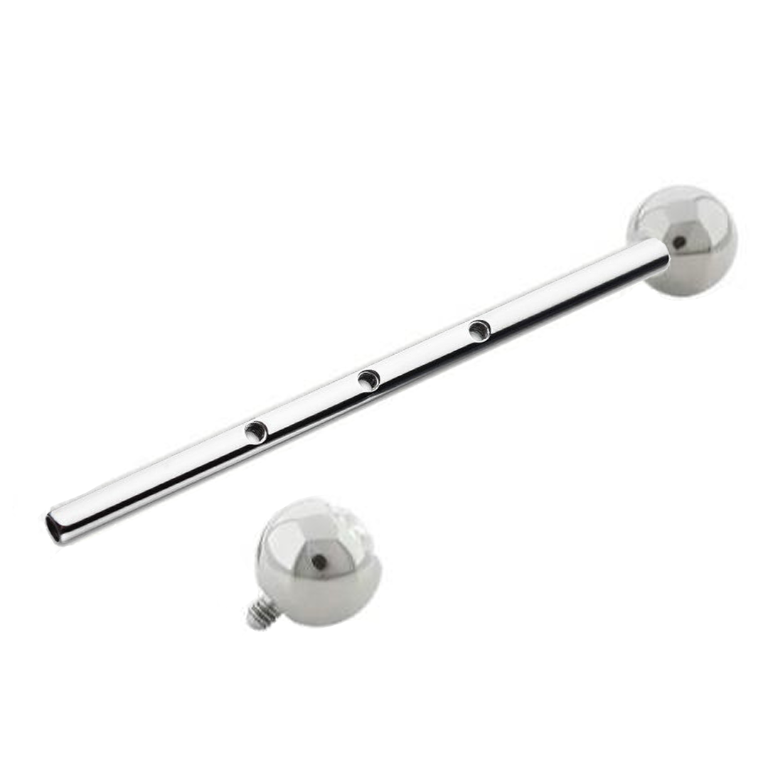 G23 Titanium Internally Threaded 3 Hole Industrial Barbell Shaft