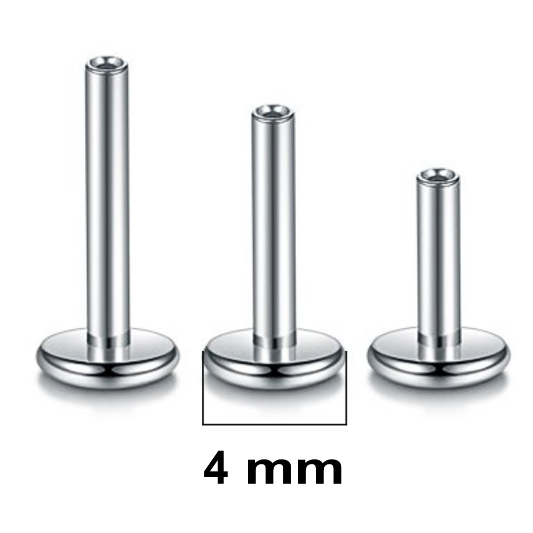 G23 Titanium 4mm Base Internally Threaded Labret Shaft