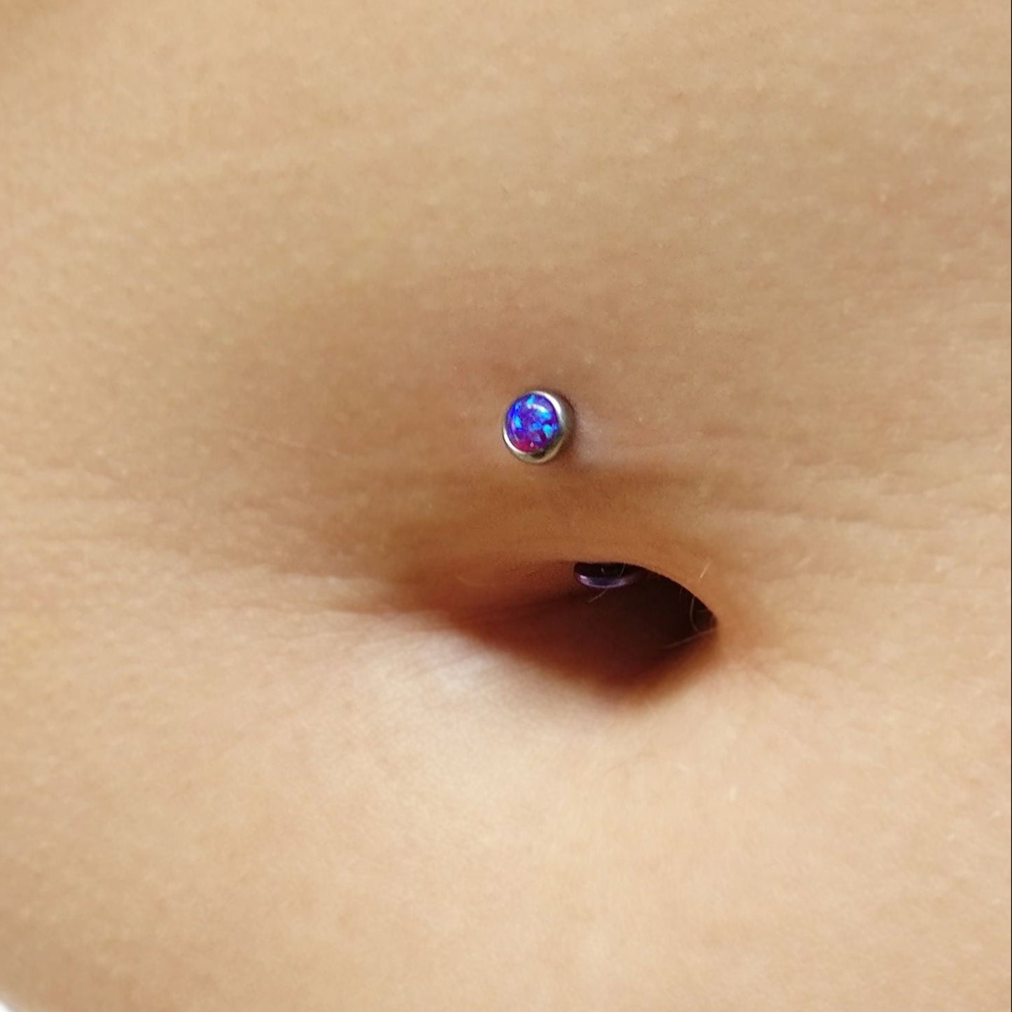 G23 Titanium Threadless Push In Opal Floating Belly Ring