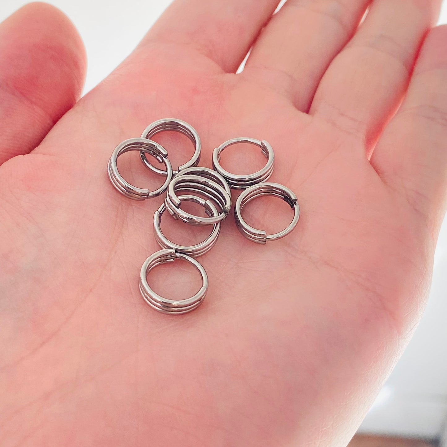 G23 Titanium Triple Stack Hoop Hinged Segment Clicker Ring