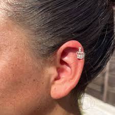 Steel Royal Crown Helix Ear Cuff Shield