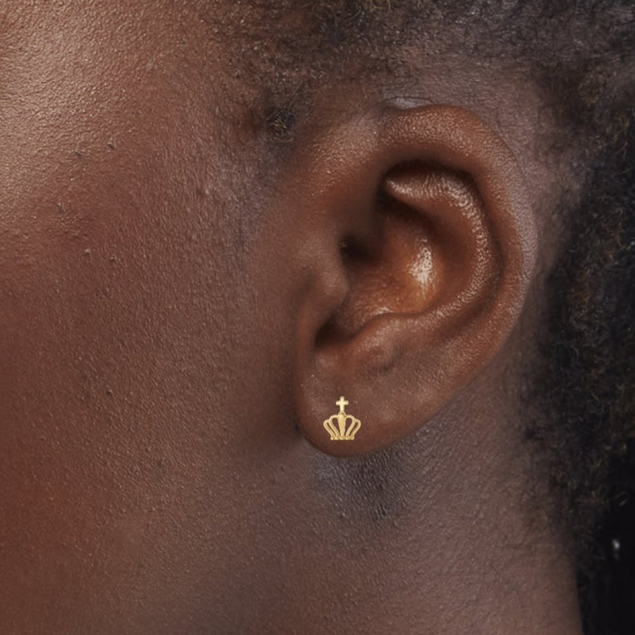 Gold Ion Plated Top Steel Threadless Push In Crown Labret