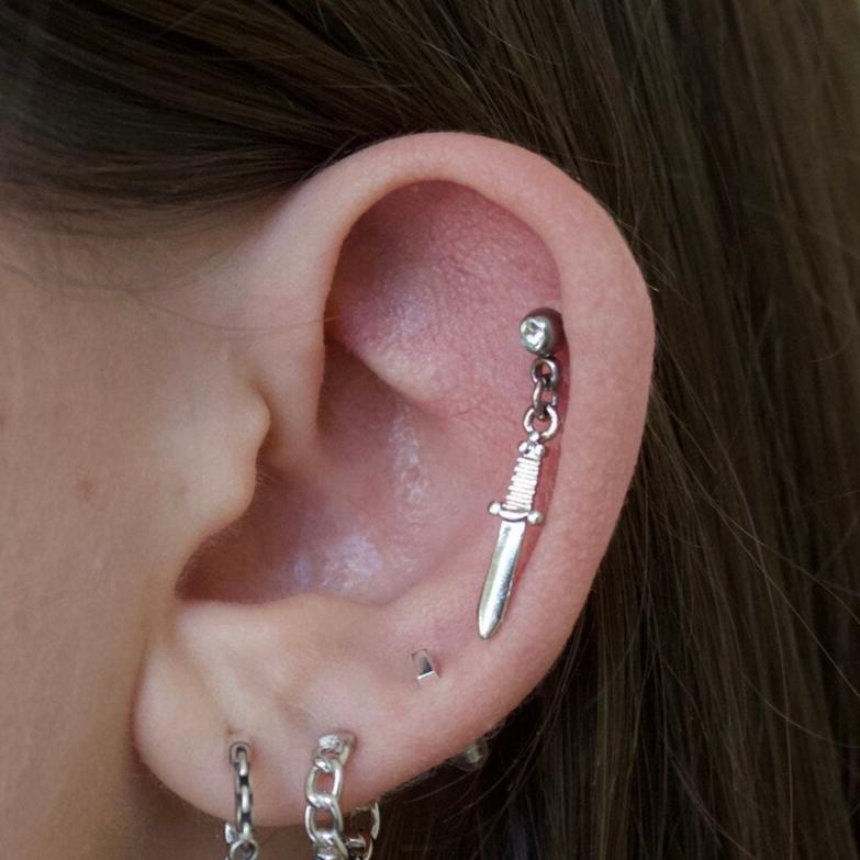 G23 Titanium Sword Dagger Dangle Charm