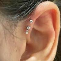 G23 Titanium Internally Threaded Double CZ Dangle Top Labret
